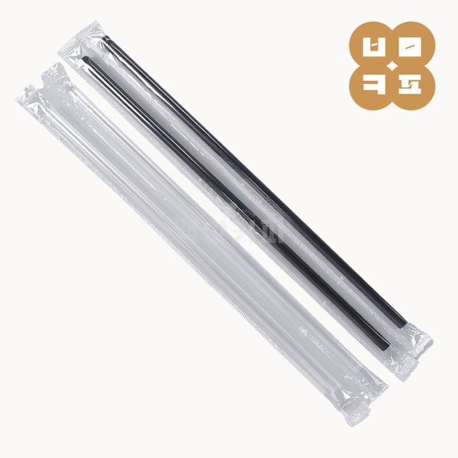 롱플라스틱 빨대 25cm 10000개 (개별포장) KO 대표 이미지